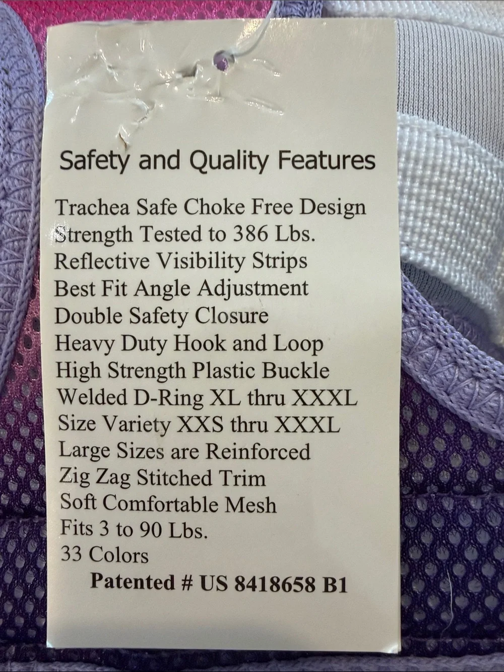 Purple & Pink Gradient No-Pull Dog Harness - Comfortable Padded Vest